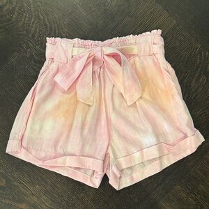 Chic Pink Tie-Dye High Waist Women's Shorts